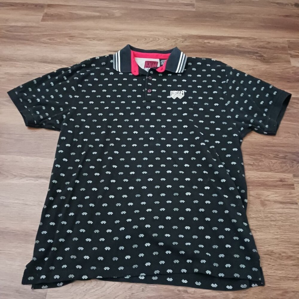 Vtg Mecca Black Polo Shirt Size‎ XL Y2K Streetwear - Picture 2 of 4